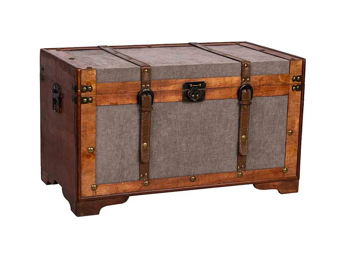 Baúl de madera marrón 65x36x38