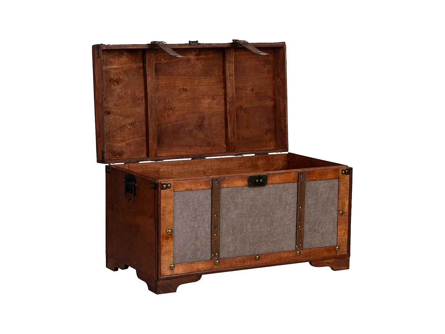 Baúl de madera marrón 65x36x38