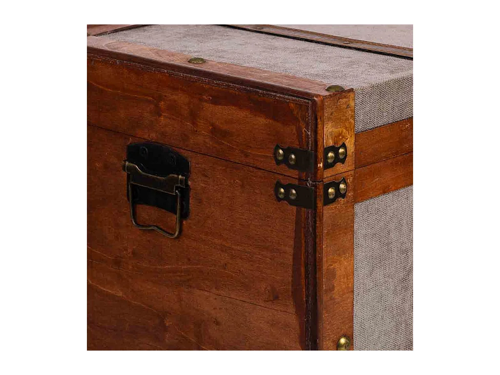 Baúl de madera marrón 65x36x38