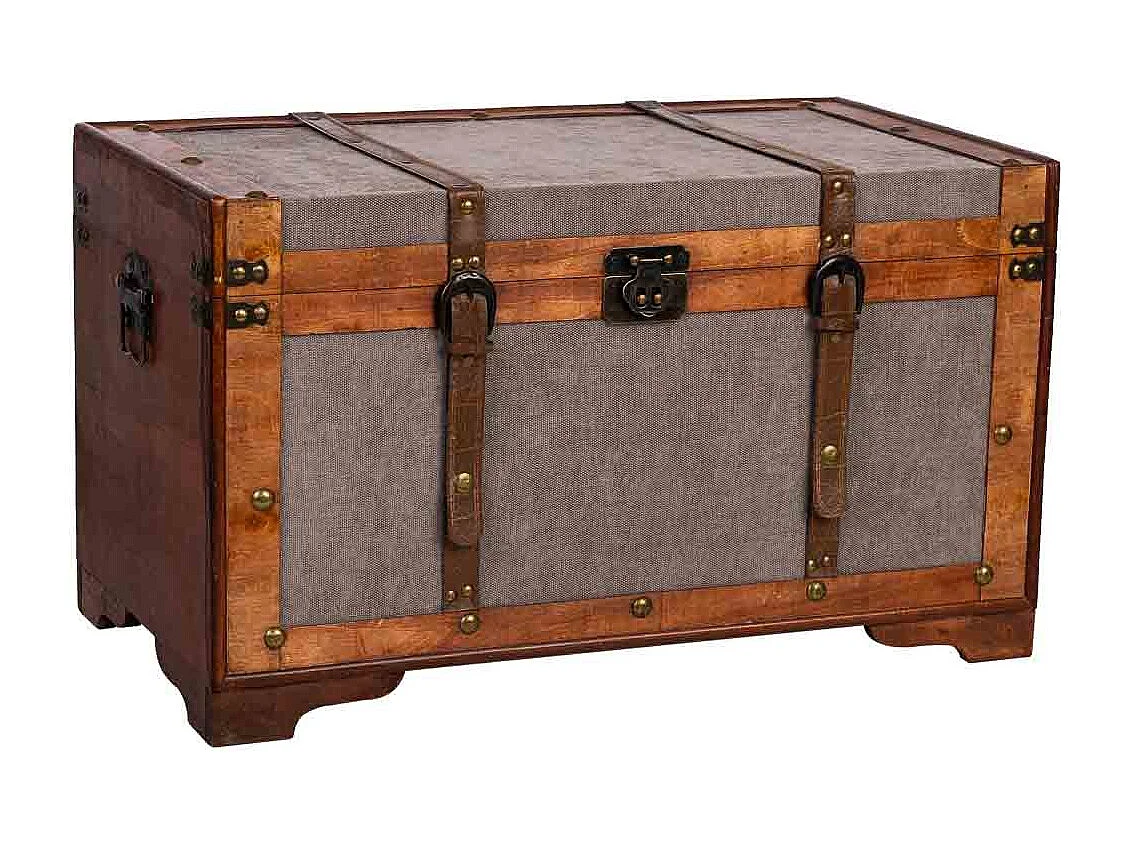 Baúl de madera marrón 65x36x38