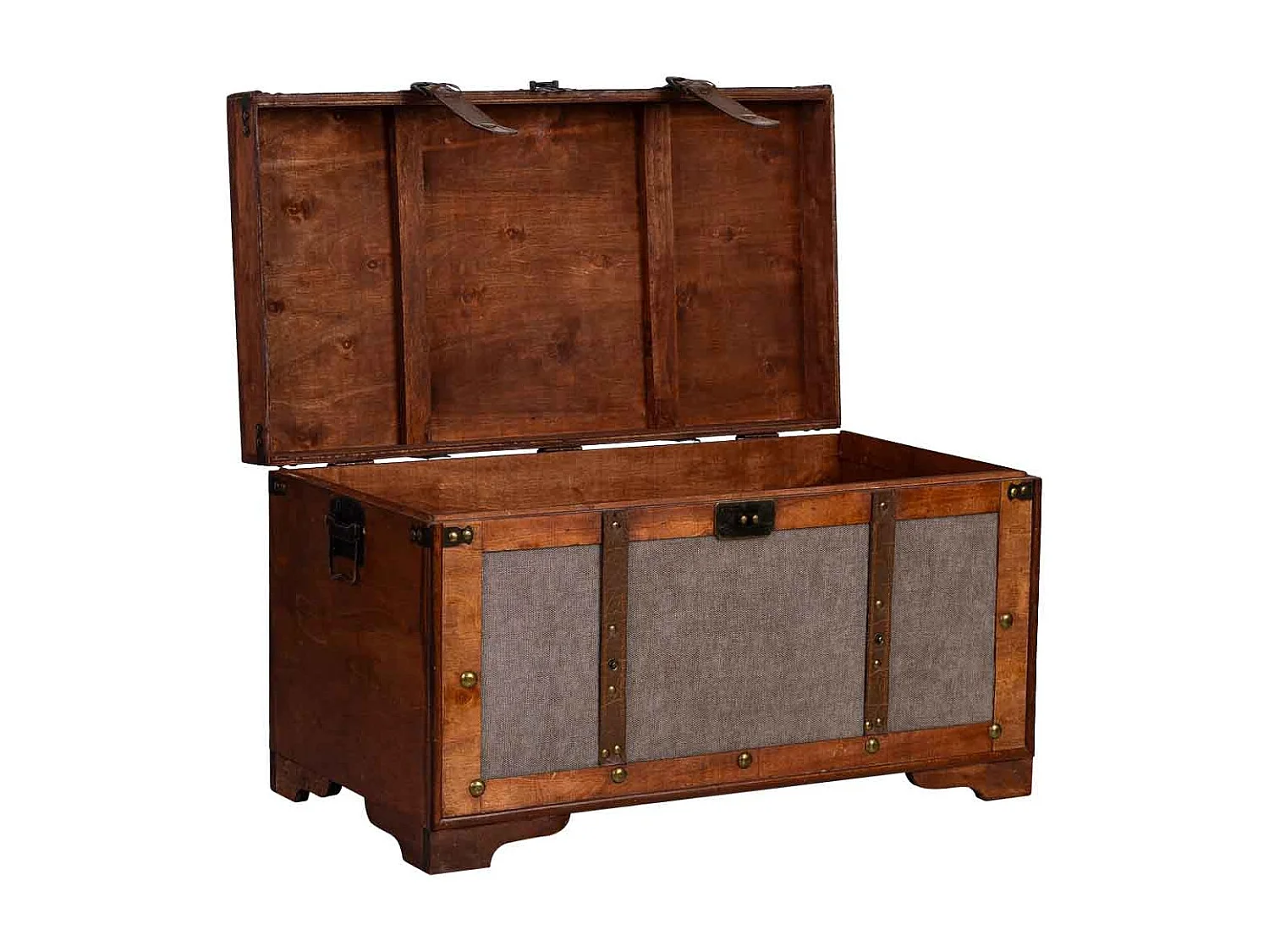 Baúl de madera marrón 65x36x38