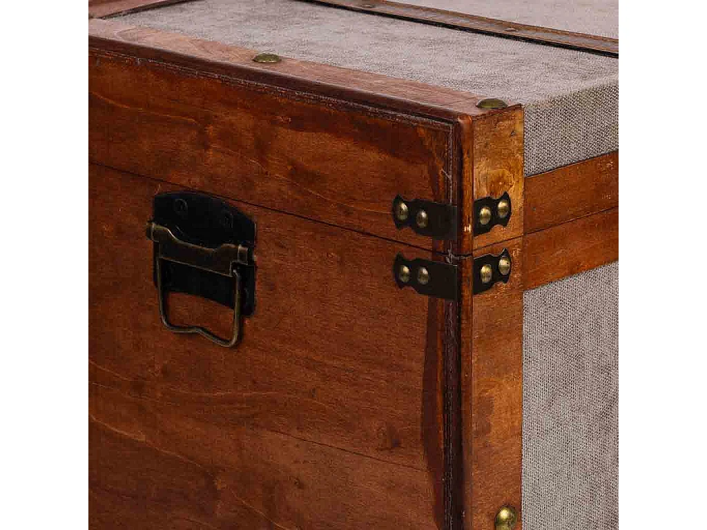 Baúl de madera marrón 65x36x38