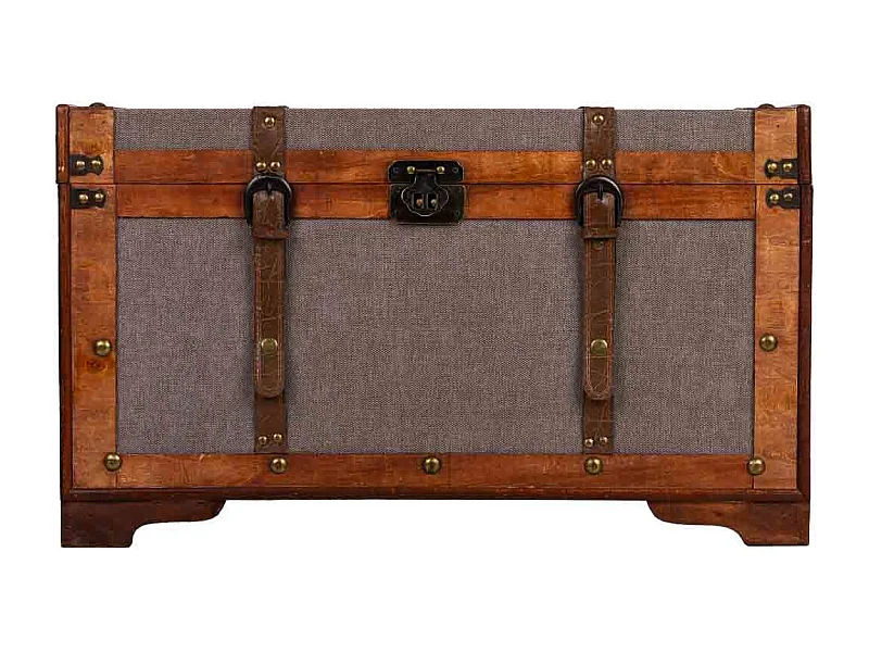 Baúl de madera marrón 65x36x38