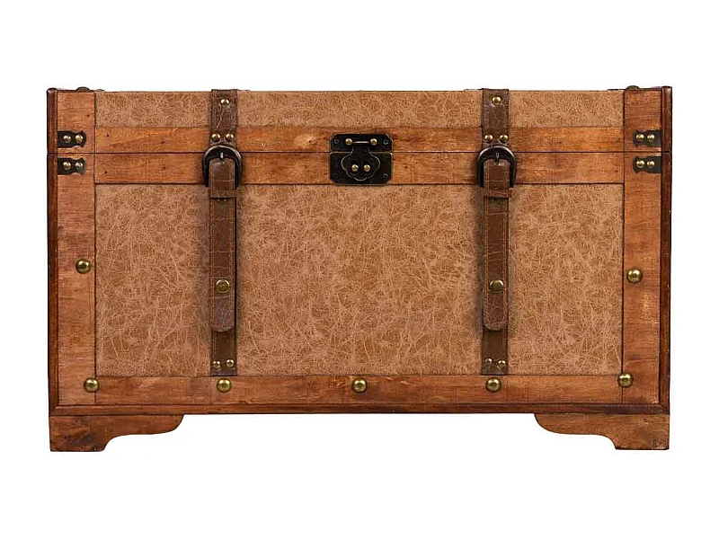 Coffre en bois marron 65x36x38