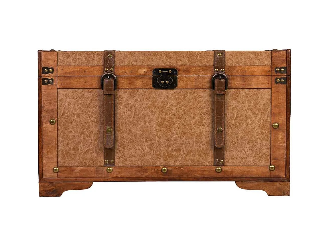 Coffre en bois marron 65x36x38