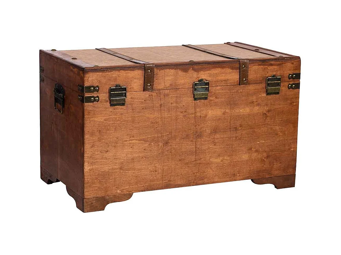 Coffre en bois marron 65x36x38