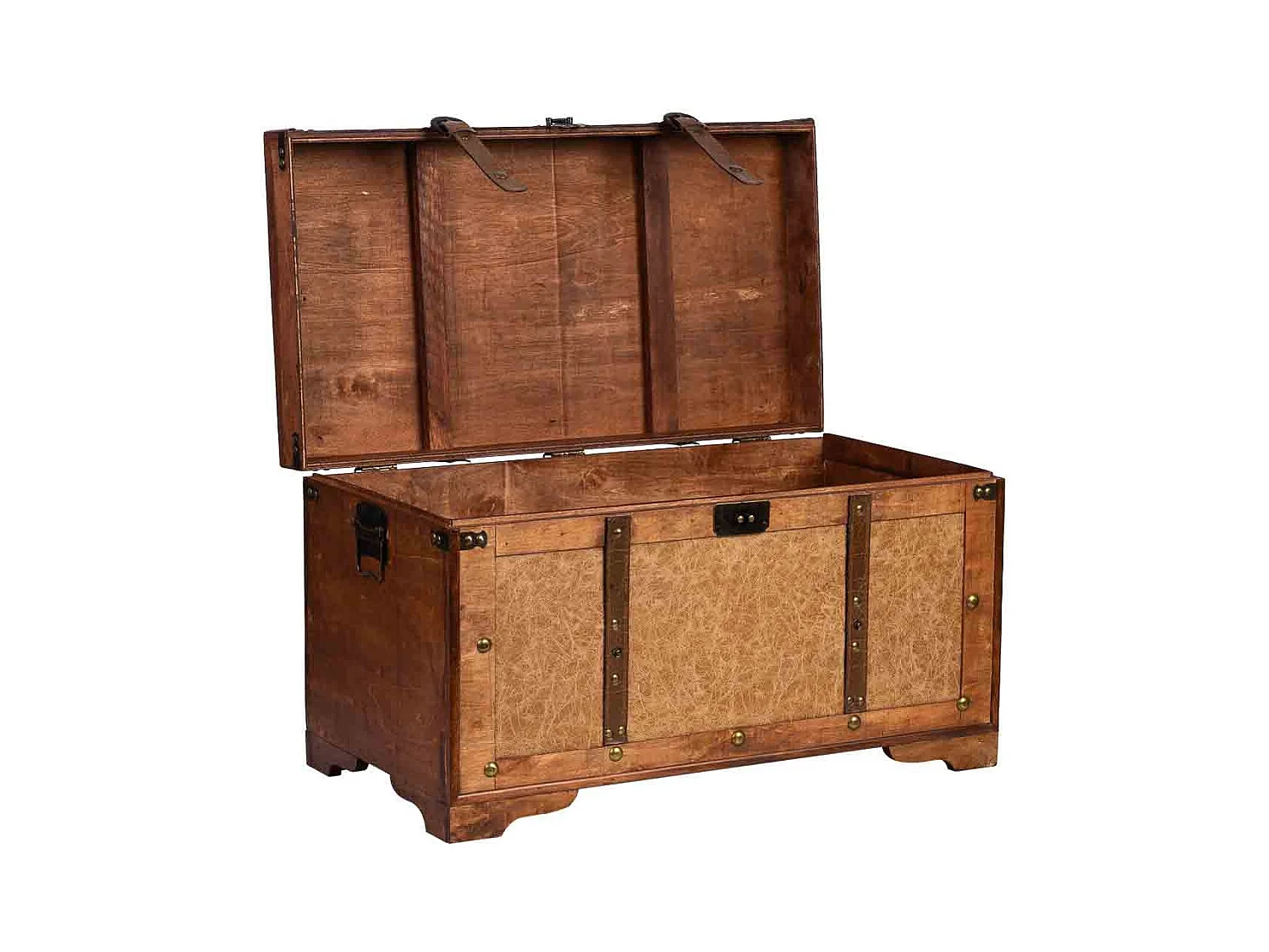 Coffre en bois marron 65x36x38