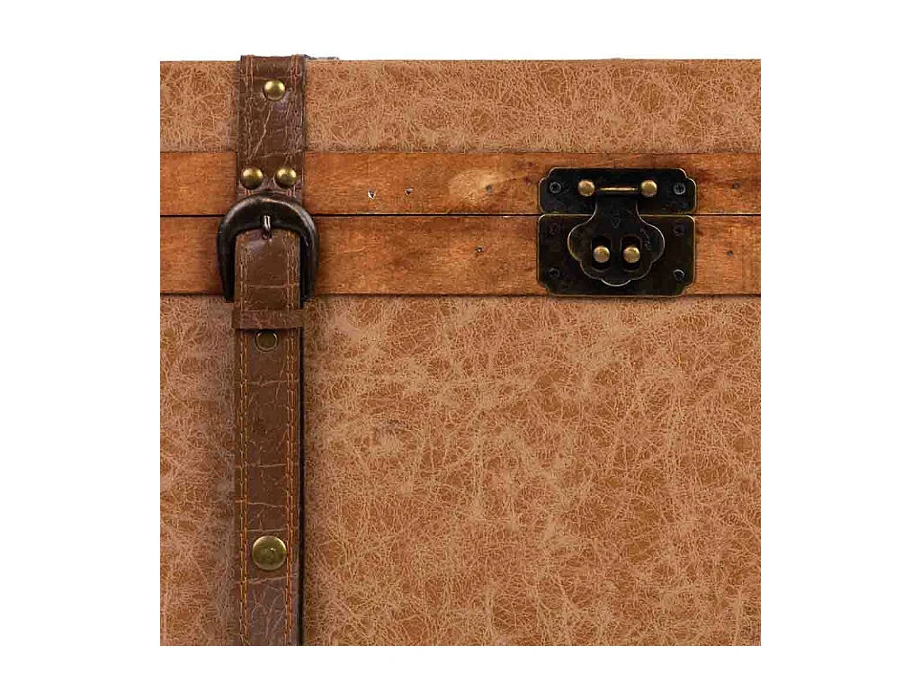 Coffre en bois marron 65x36x38