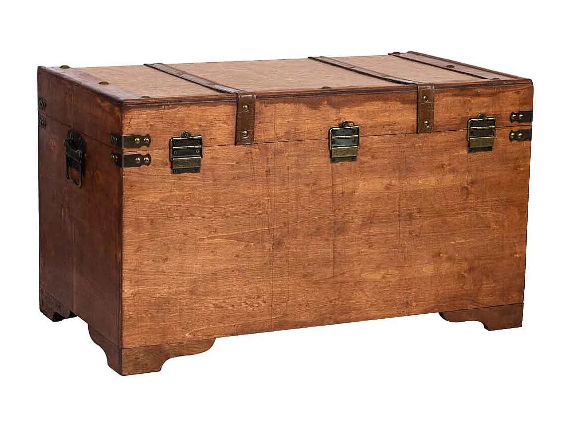 Baúl de madera marrón 65x36x38