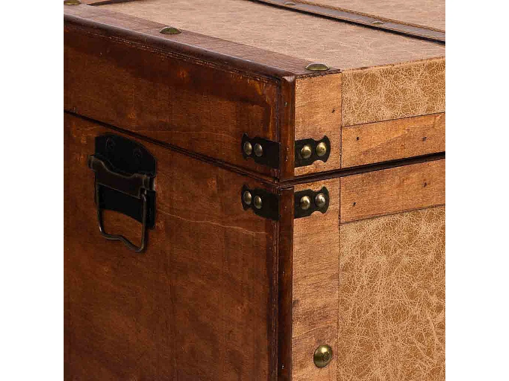 Baúl de madera marrón 65x36x38