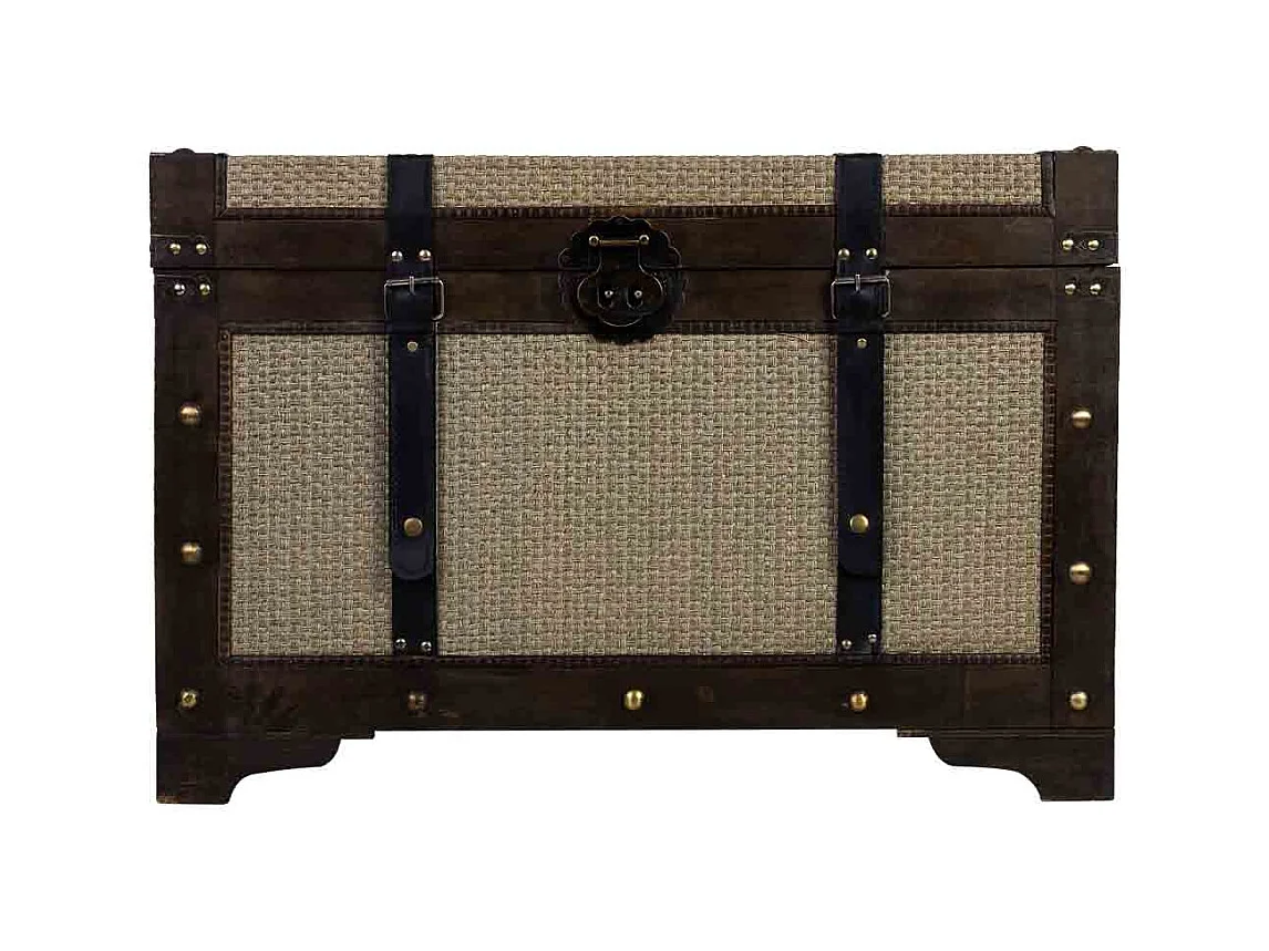 Baú de madeira prateado 75x74x51