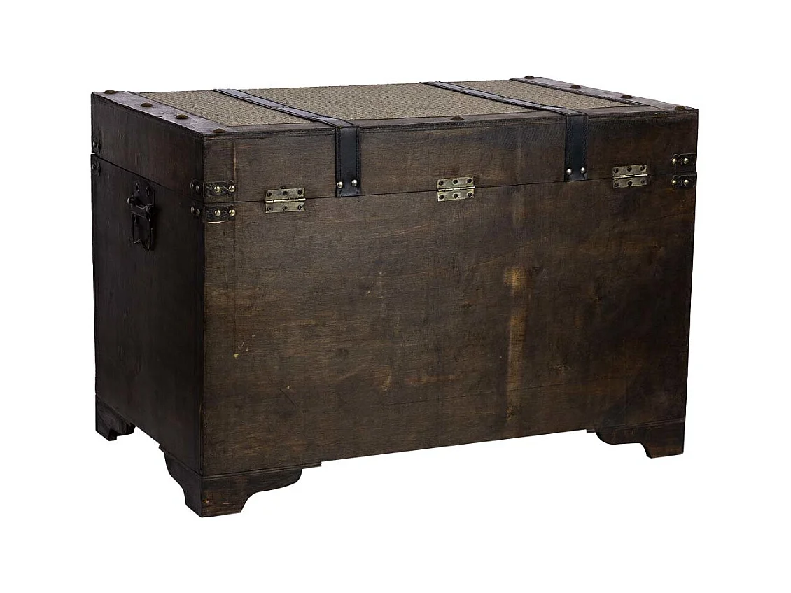 Baú de madeira prateado 75x74x51