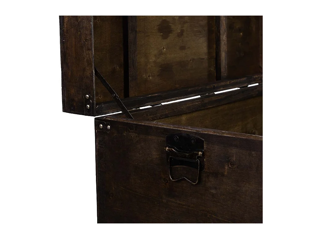 Baú de madeira prateado 75x74x51