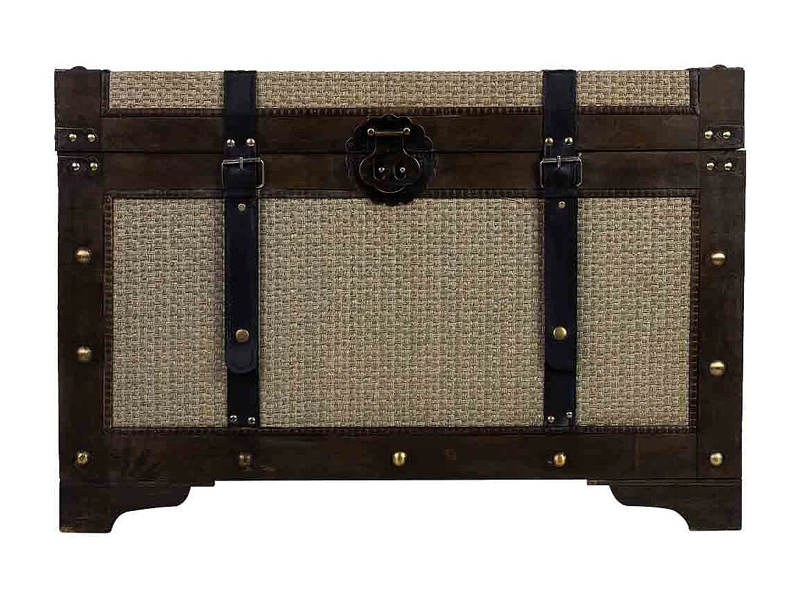 Baú de madeira prateado 75x74x51