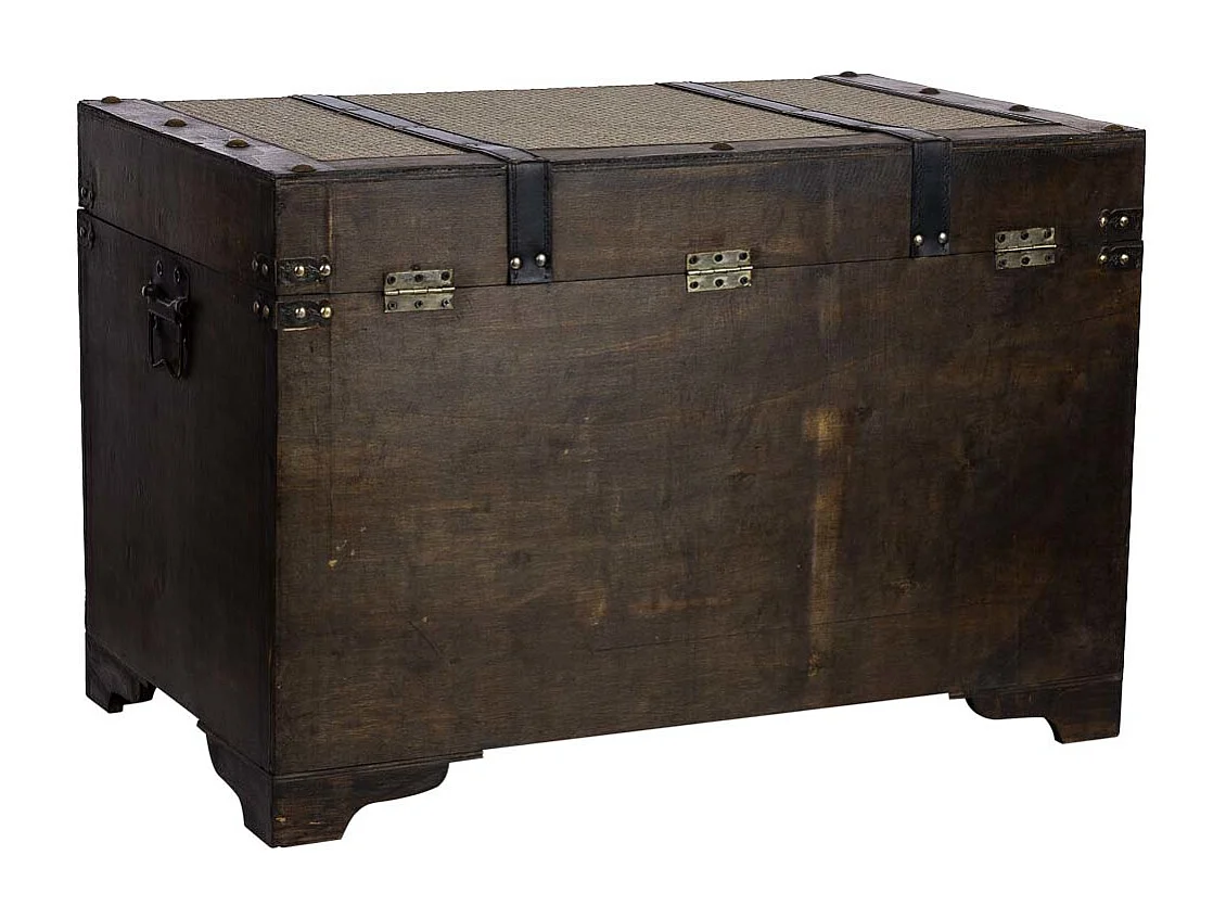 Baú de madeira prateado 75x74x51