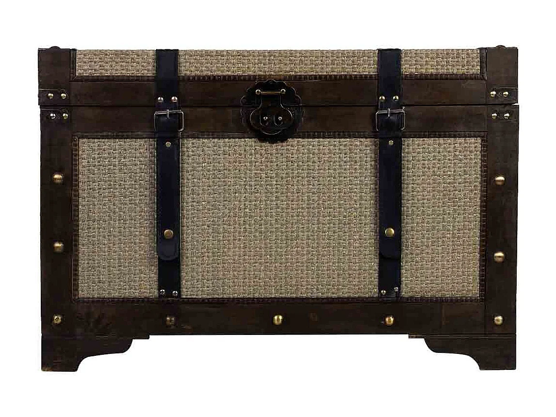 Silberne Holztruhe 75x74x51