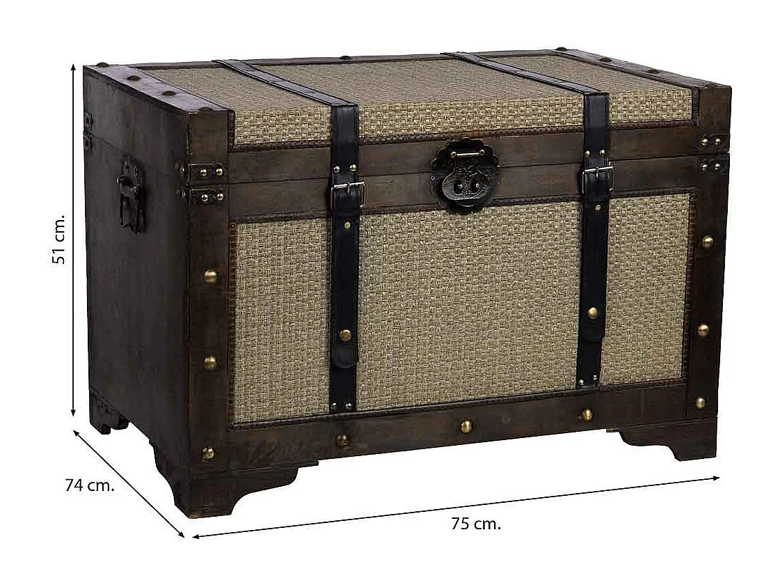 Silberne Holztruhe 75x74x51