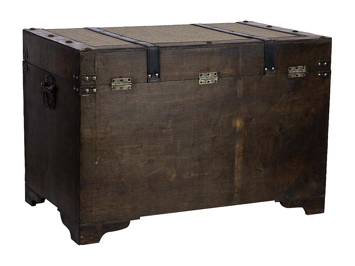 Silberne Holztruhe 75x74x51