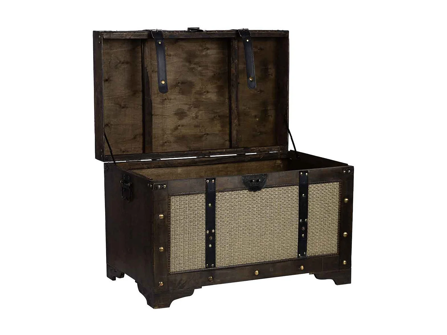 Silberne Holztruhe 75x74x51