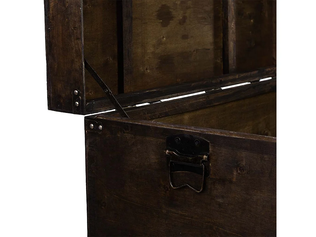 Silberne Holztruhe 75x74x51