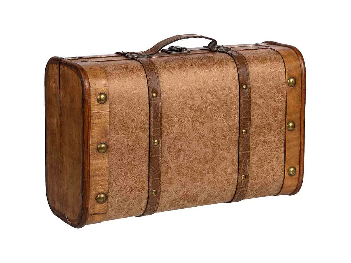 Mala de Madeira Castanha, 38x23x13A cm