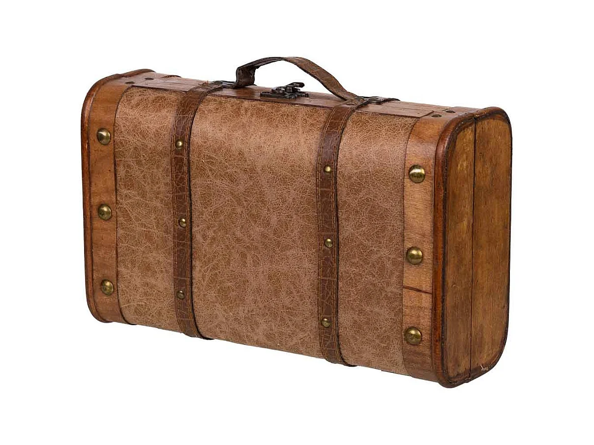 Mala de Madeira Castanha, 38x23x13A cm