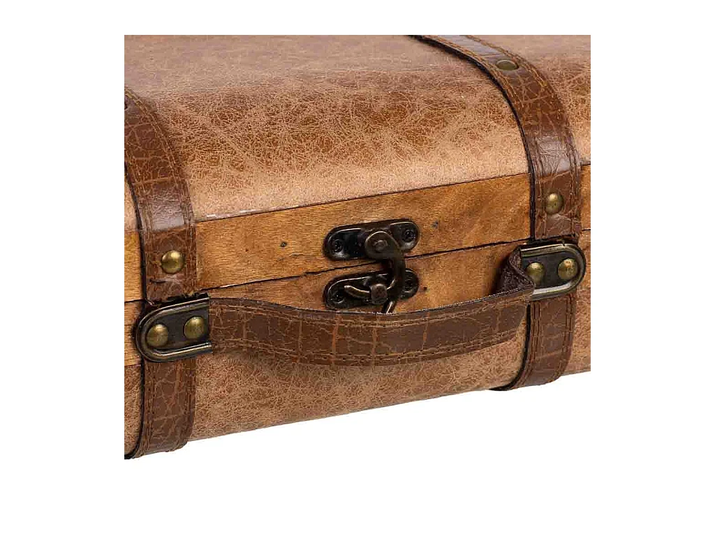 Mala de Madeira Castanha, 38x23x13A cm