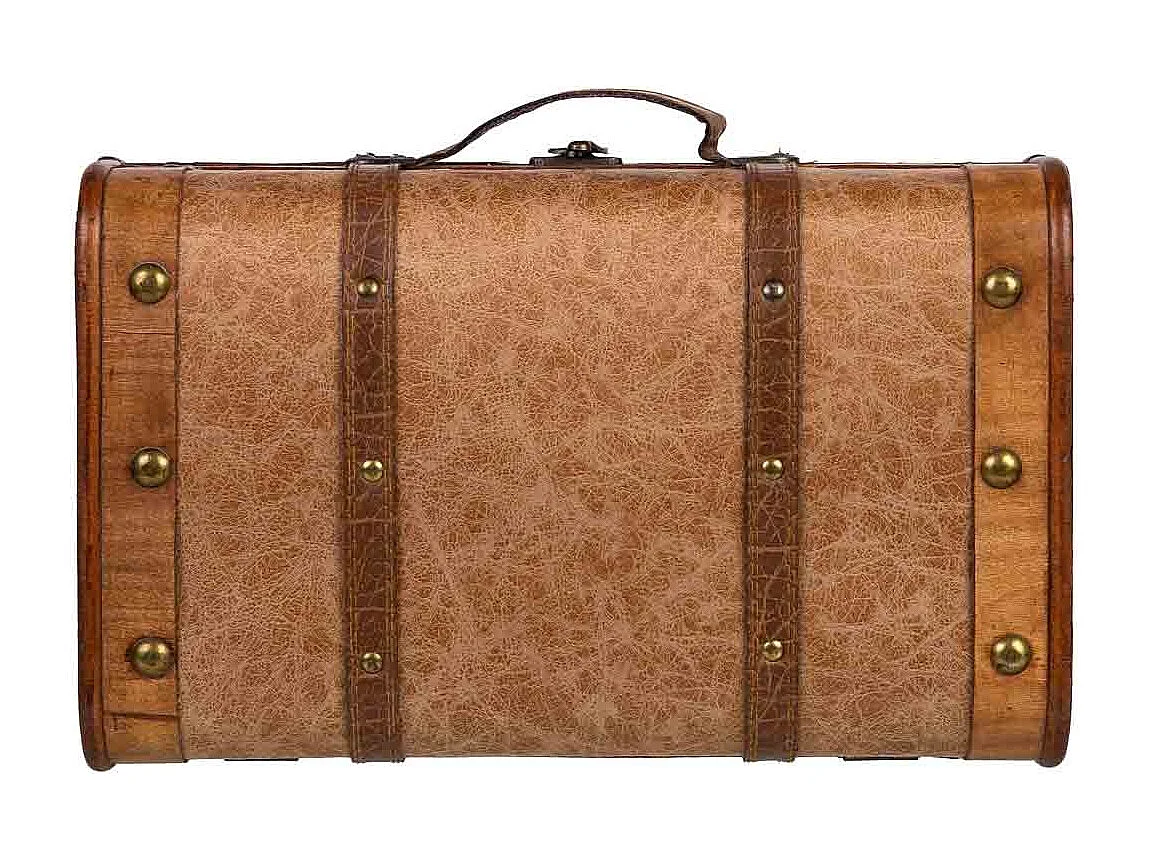 Brauner Holzkoffer 38x23x13h cm