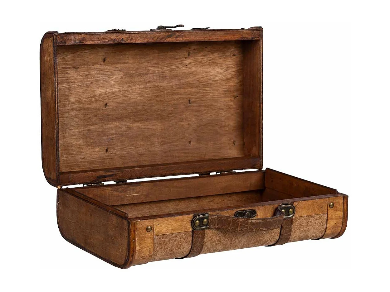 Brauner Holzkoffer 38x23x13h cm