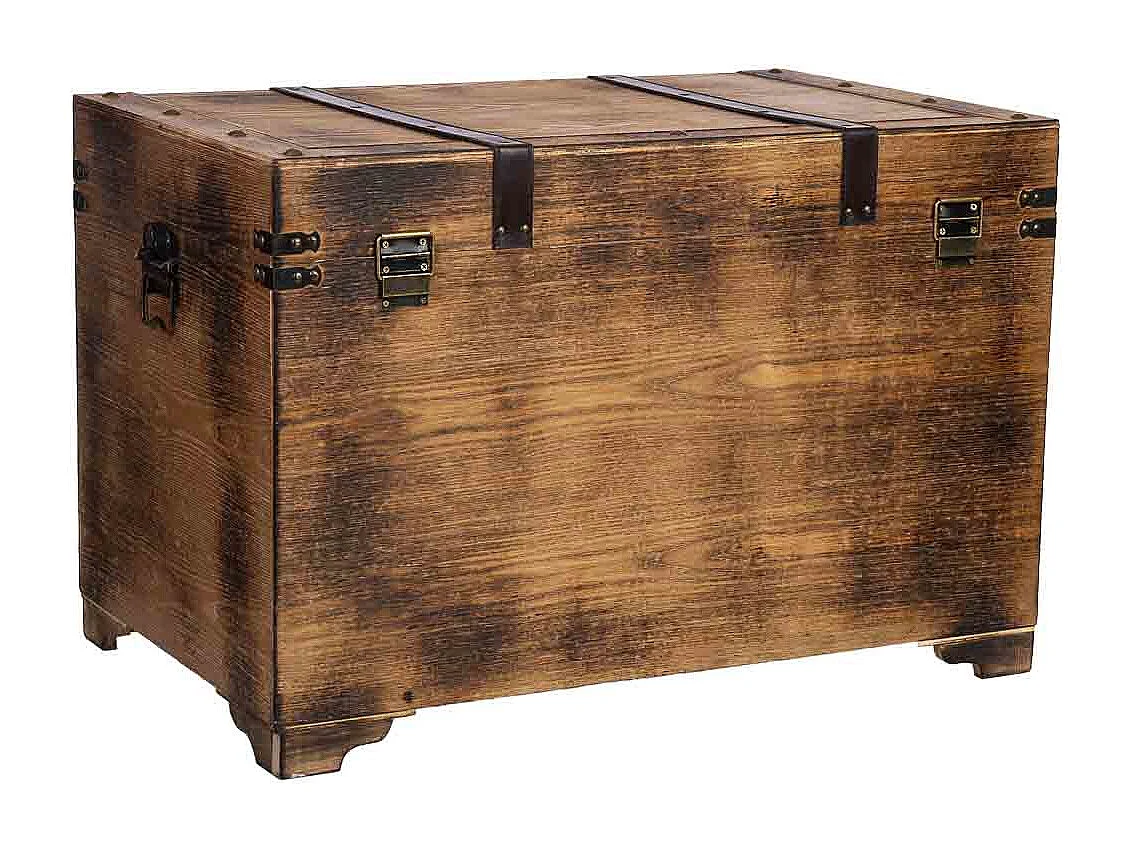 Baúl de madera marrón75x74x51