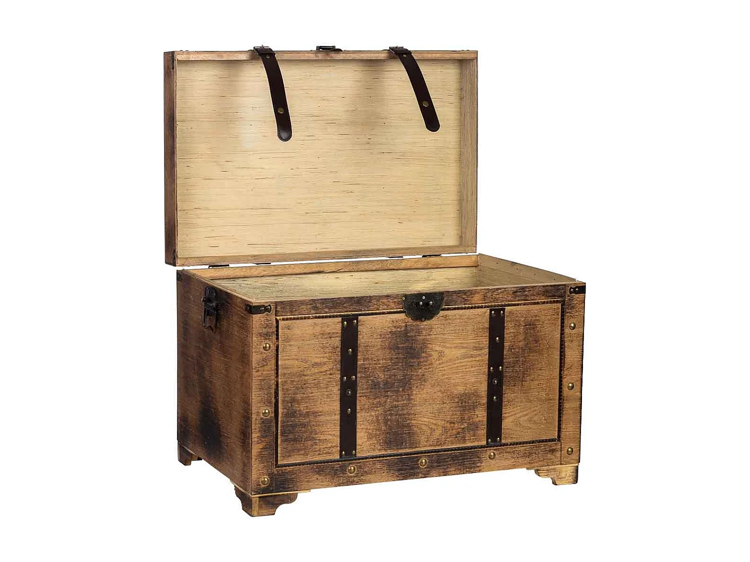 Baúl de madera marrón75x74x51