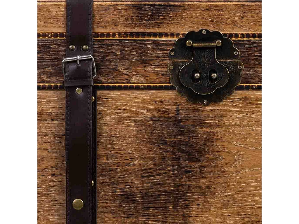 Braune Holztruhe 75x74x51