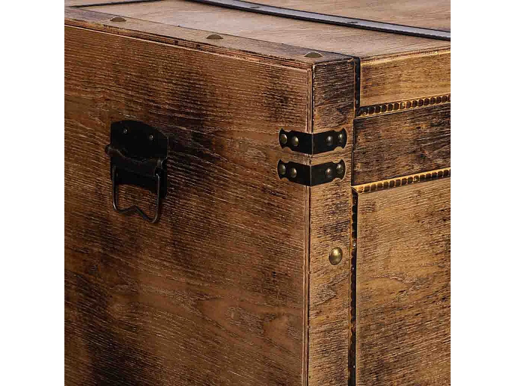 Braune Holztruhe 75x74x51