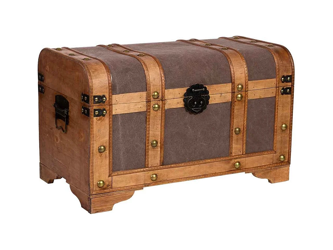 Baúl de madera marrón 60x33x36.5