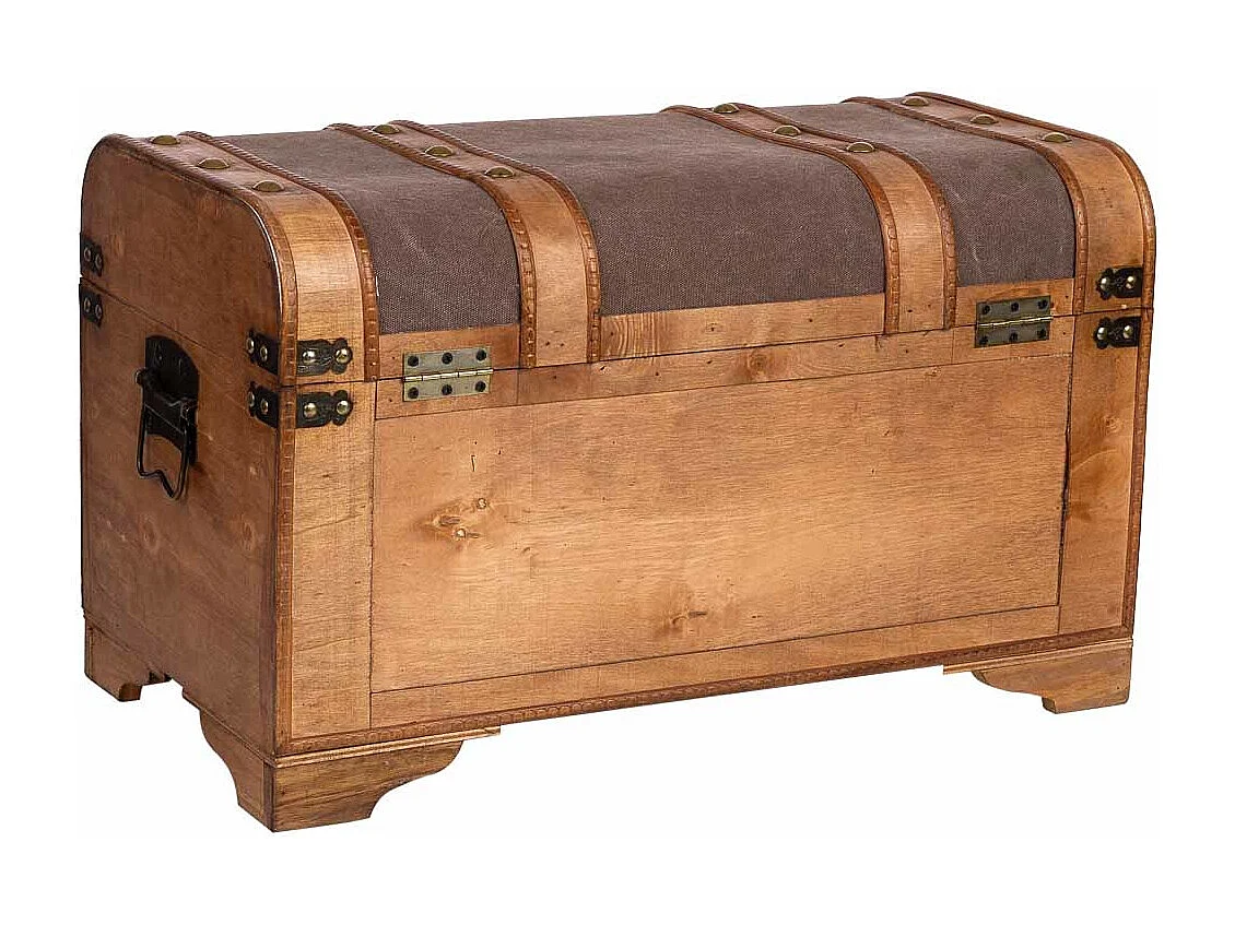 Baú de madeira castanha 60x33x36,5