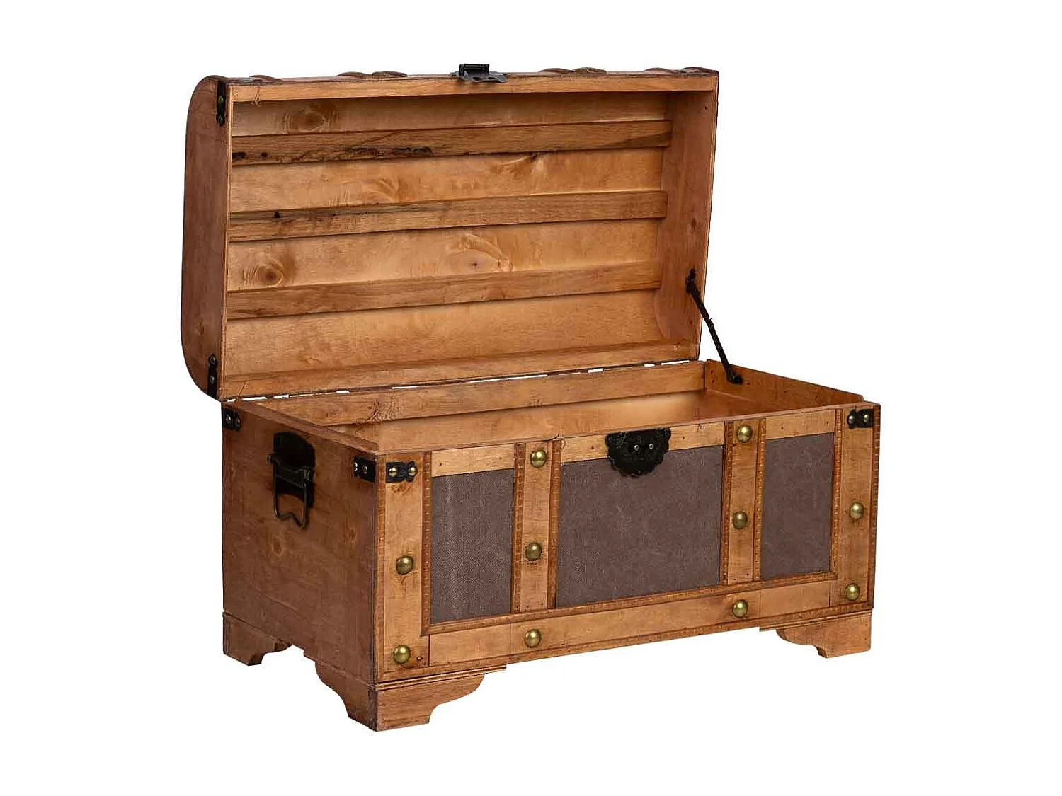 Baú de madeira castanha 60x33x36,5