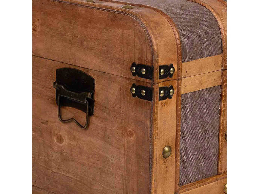 Baú de madeira castanha 60x33x36,5