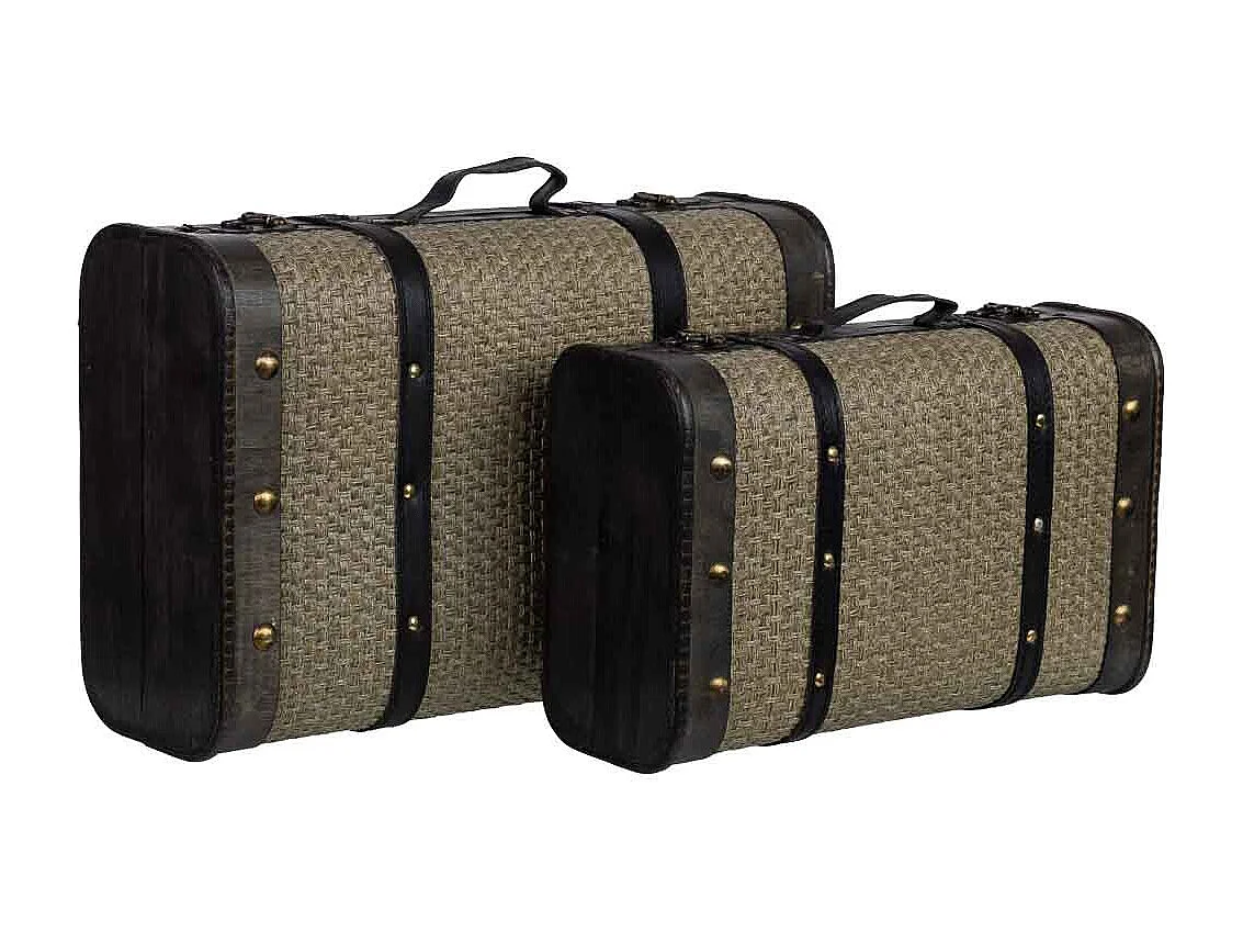 Mala de madeira prateada 45x30x16/38