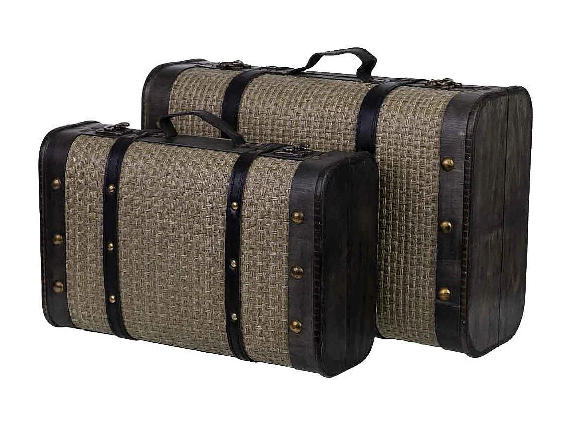 Mala de madeira prateada 45x30x16/38