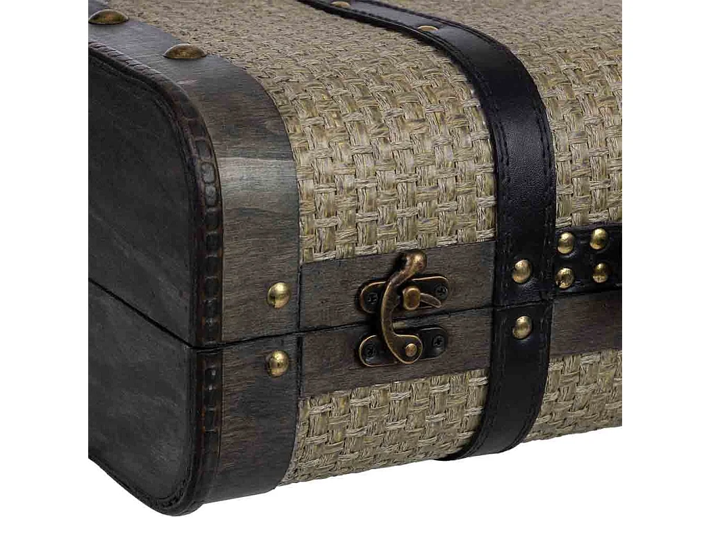 Schwarz Holzkoffer 45x30x16/38