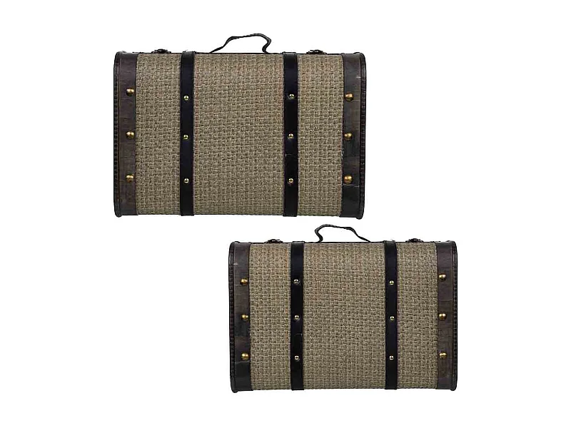 Mala de madeira prateada 45x30x16/38