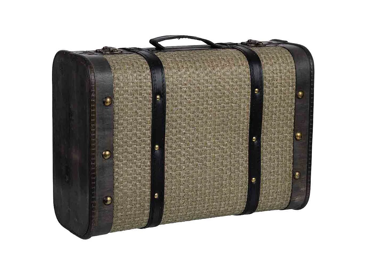 Maleta de madera marrón 43x30x17h cm