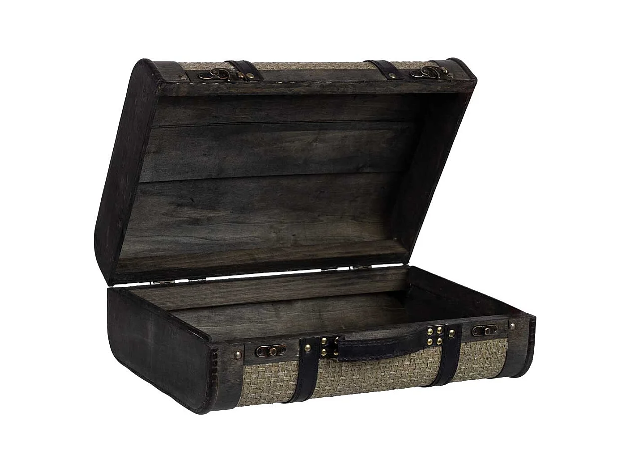 Maleta de madera marrón 43x30x17h cm