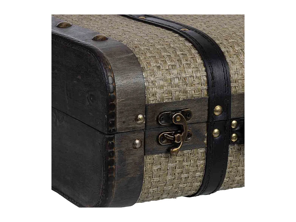 Maleta de madera marrón 43x30x17h cm