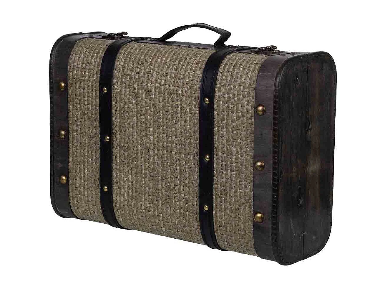 Valise en bois marron 43x30x17h cm