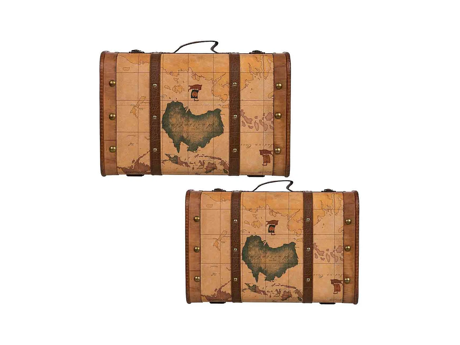 Mala de madeira castanha 45x30x16/38