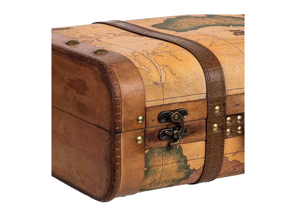 Mala de madeira castanha 45x30x16/38