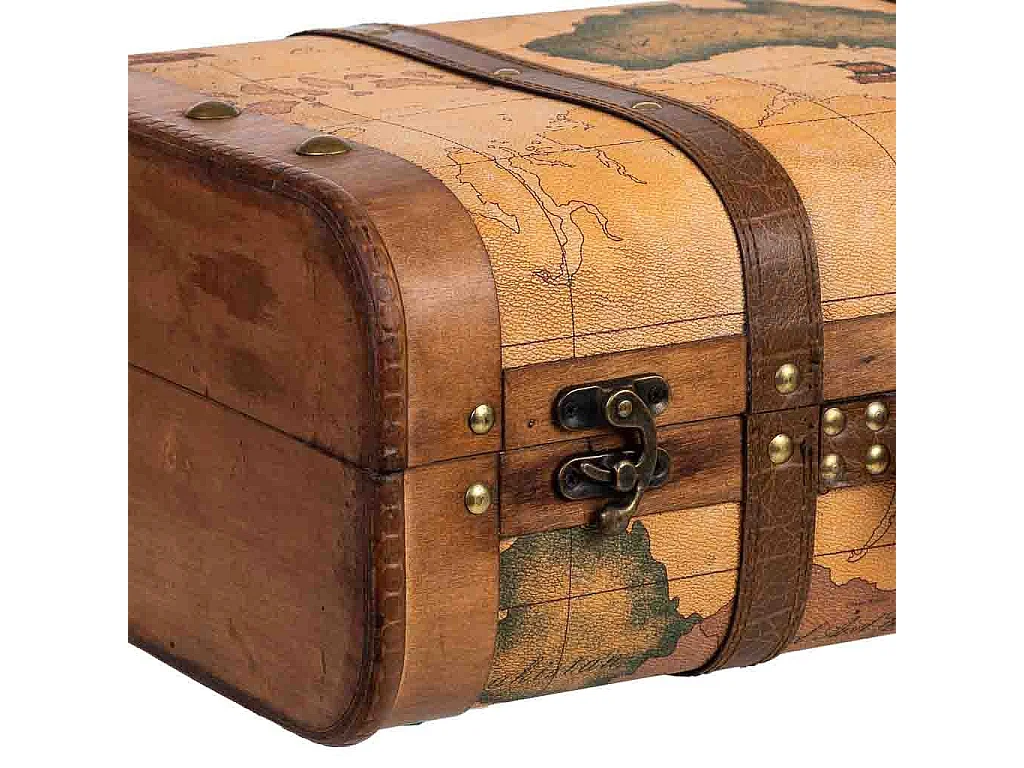 Valise en bois marron 45x30x16/38