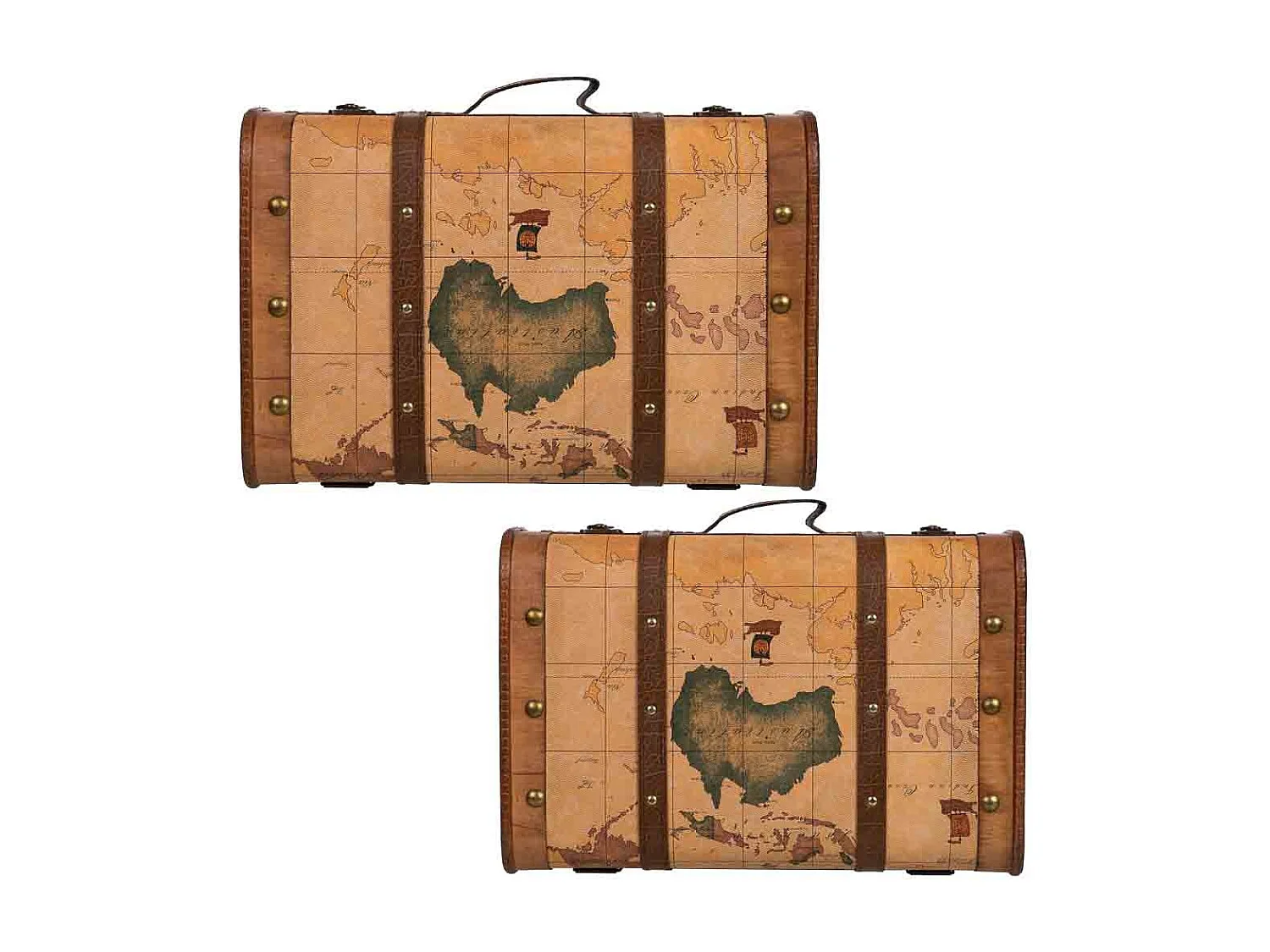 Mala de madeira castanha 45x30x16/38