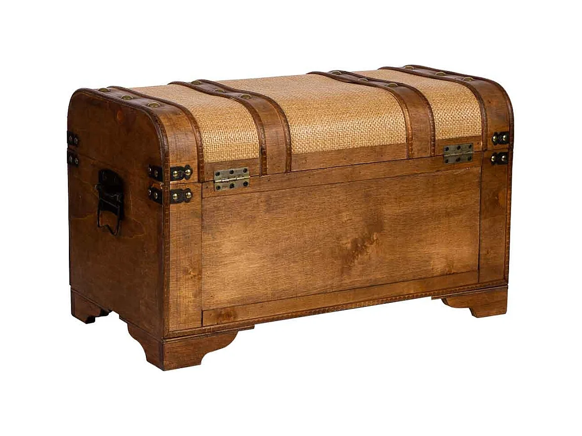 Baú de madeira castanha 60x33x36,5 cm